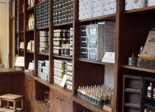 Shelves of products inside Hoxton Street Monster Supplies