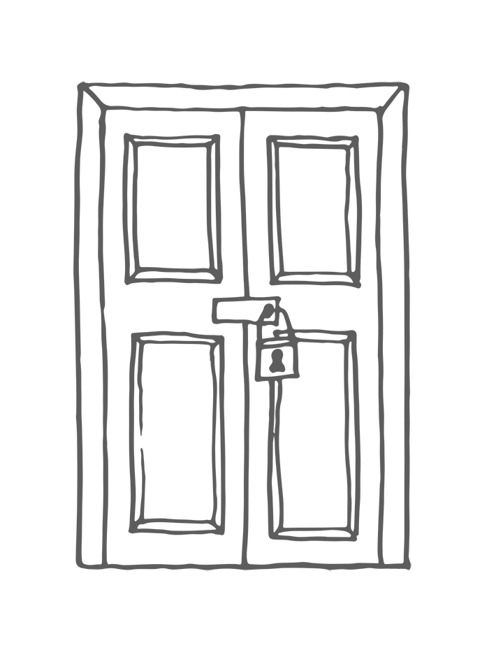 A locked door