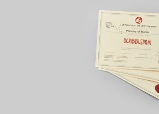 Wax sealed certificate featuring the word Scribbledom