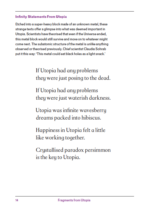 Fragments from Utopia text